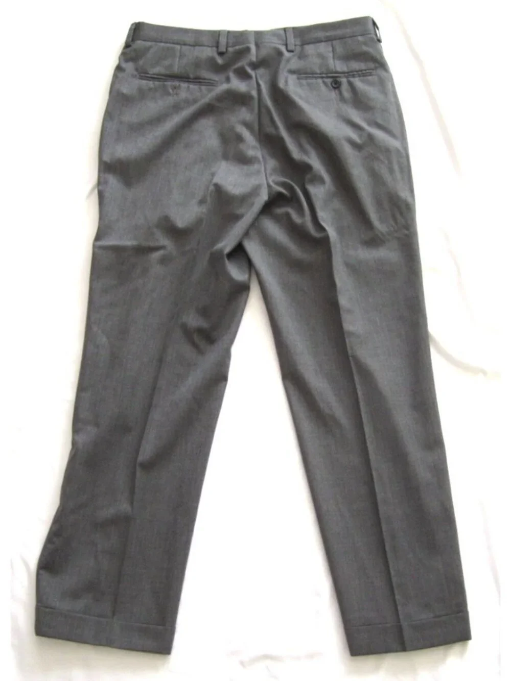 Nautica Men Sz 36W Gray 100% Wool Pleated Cuffed Pants Office Corporate Academia